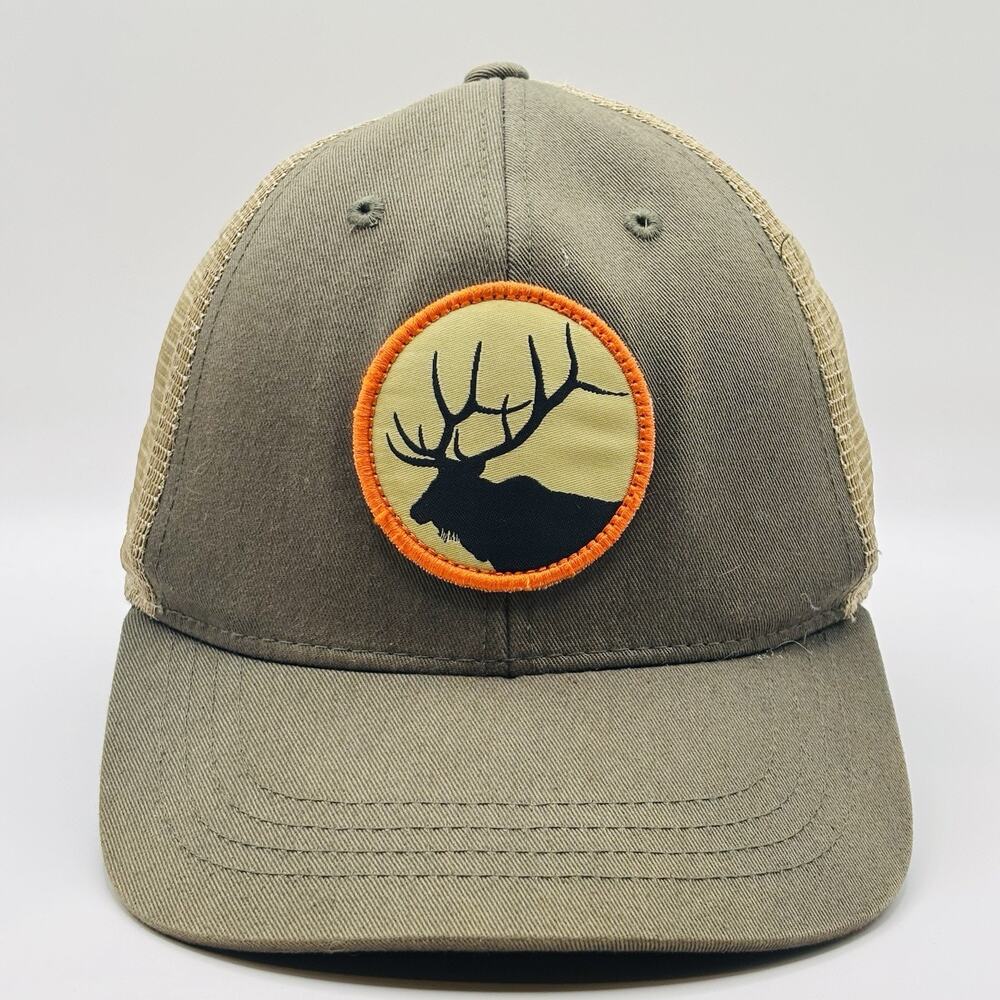Rep Your Wild Snapback Trucker Hat Green OS Adjustable Mesh Back Embroidered Elk